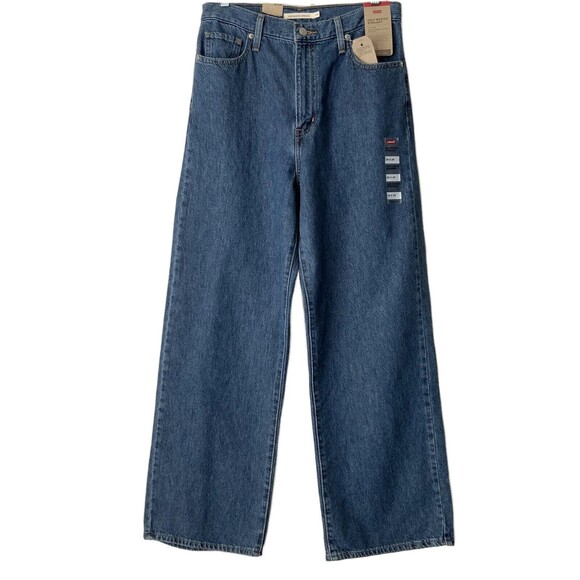 Levi’s Blue High Waisted Straight Leg Cotton-ized Hemp Jeans 29 - Picture 1 of 12